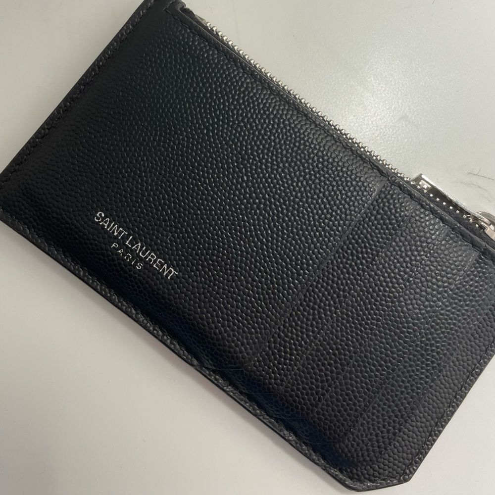 AUTHENTIC YSL Fragments Zipped Card Case